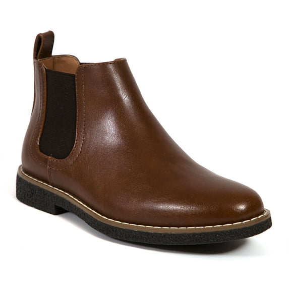 Deer Stags Boys' Zane Dress Comfort Chelsea Boot - Brown - 5 Big Kid Medium