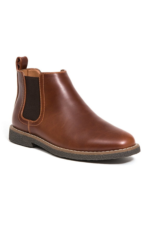 Boys' Zane Dress Comfort Chelsea Boot - Redwood/Dark Brown - 13 Little Kid Medium
