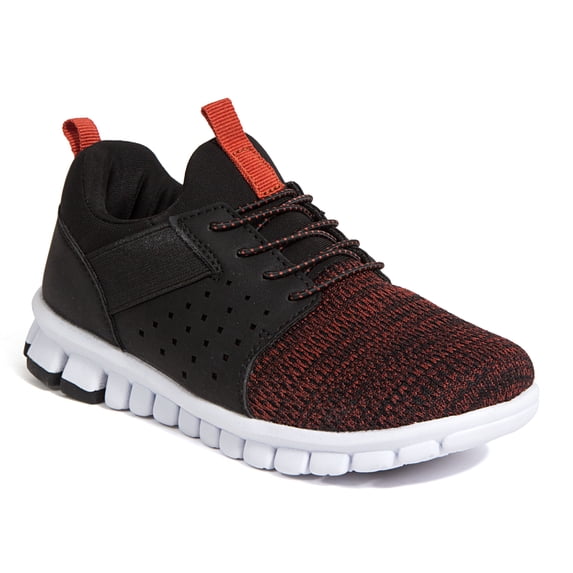 Deer Stags Kids' Betts Jr. NoSox Bungee Lace Fashion Sneaker - Black/Red - 3 Little Kid Medium