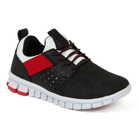 Deer Stags Kids' Betts Jr. NoSox Bungee Lace Fashion Sneaker - Black/Red/White - 5.5 Big Kid Medium