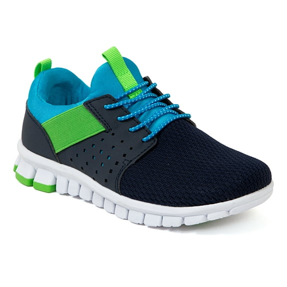 Deer Stags Kids' Betts Jr. NoSox Bungee Lace Fashion Sneaker - Navy/Blue/Lime - 6 Big Kid Medium