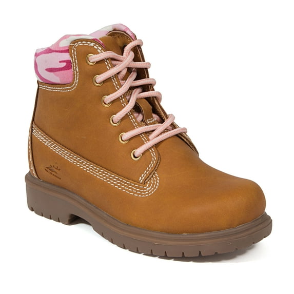 Deer Stags Kids' Mak2 Waterproof Work Boot - Dark Wheat/Pink - 13 Little Kid Medium