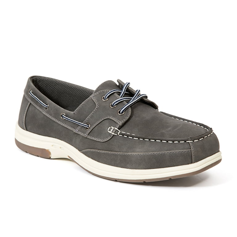 Deer Stags Men s Mitch Adjustable Boat Shoe Dark Grey 11 Wide Walmart