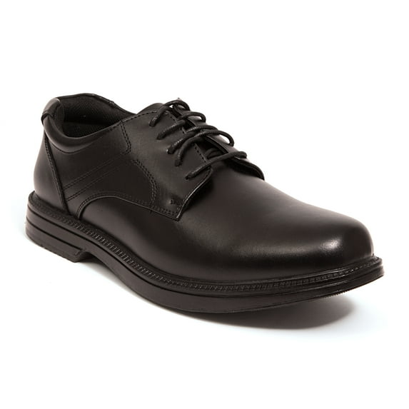 Deer Stags Men's Nu Times Waterproof Slip-Resistant Leather Oxford - Black - 10 Wide
