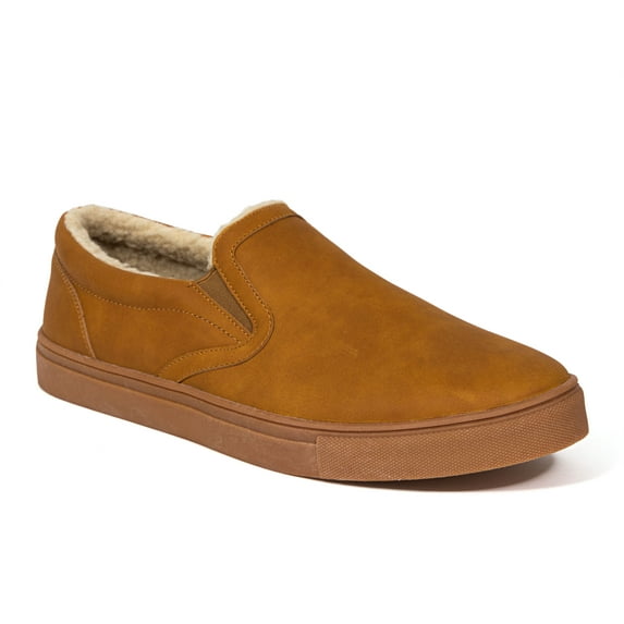 Deer Stags Men's Tillard Faux Fur Comfort Slip-on Shoe - Dark Wheat - 11.5 Medium