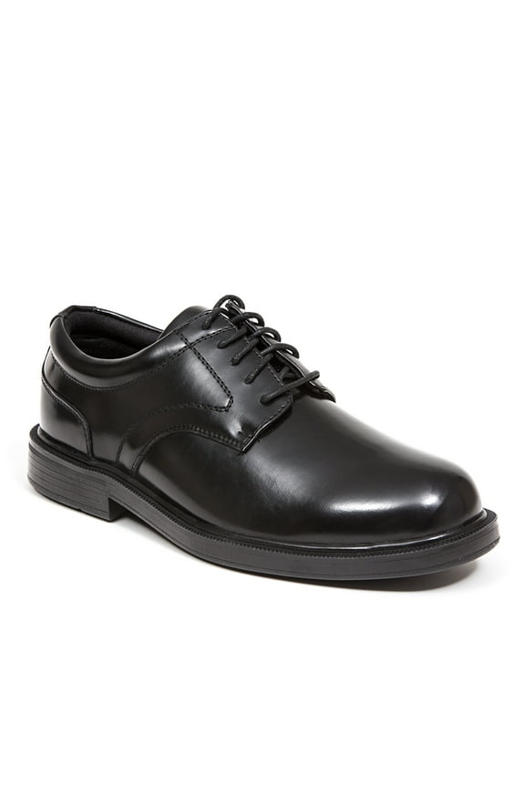 Men's Times Leather Dress Comfort Oxford - Black - 7 Wide