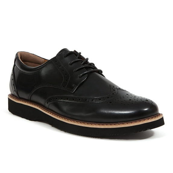 Deer Stags Men's Walkmaster Wingtip Water-Repellant Oxford - Black - 10 Wide