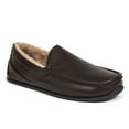 thumbnail image 1 of Deer Stags Mens Spun Faux Leather Faux Fur Lined Loafer Slippers, 1 of 9