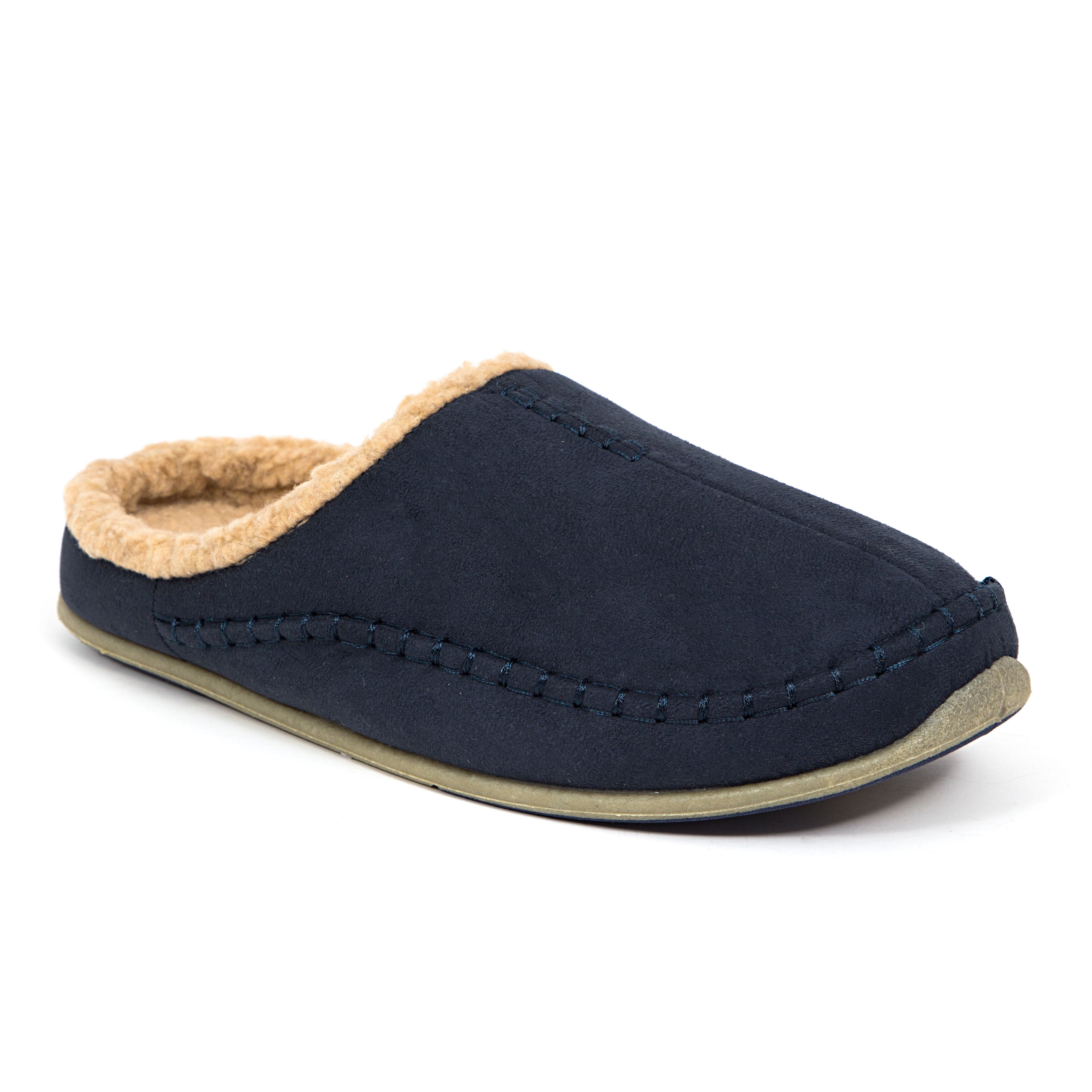Deer Stags Unisex Nordic Microsuede Slipper - Navy - 7 Wide