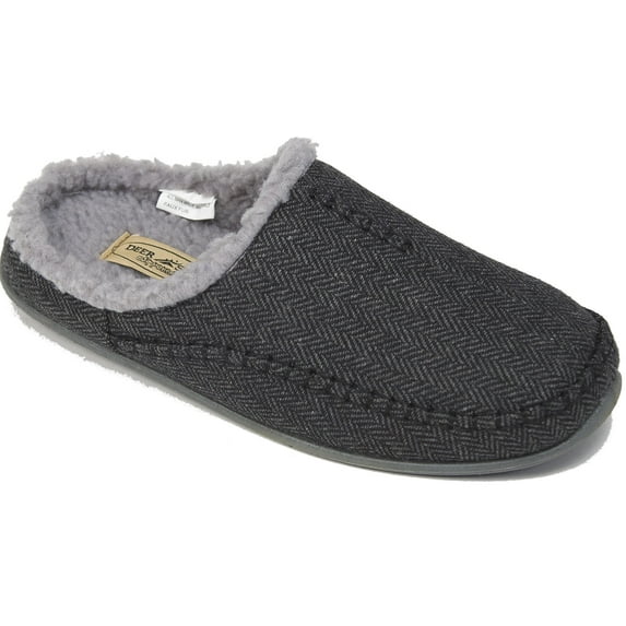 Deer Stags Unisex Nordic Tweed Slipper - Black - 16 Medium