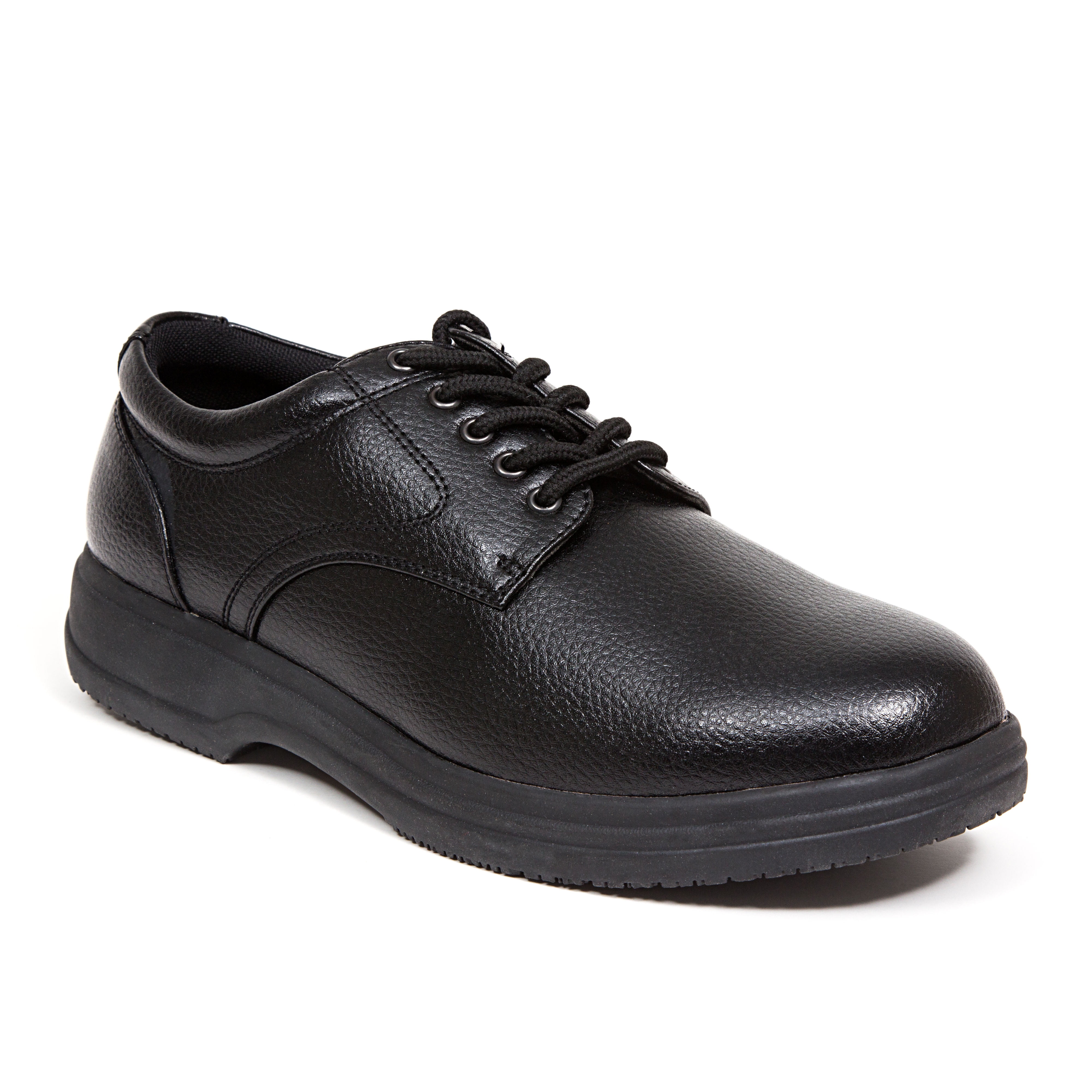 Deer Stags Men s Nu Times Waterproof Slip Resistant Leather Oxford Black 12 Medium Walmart