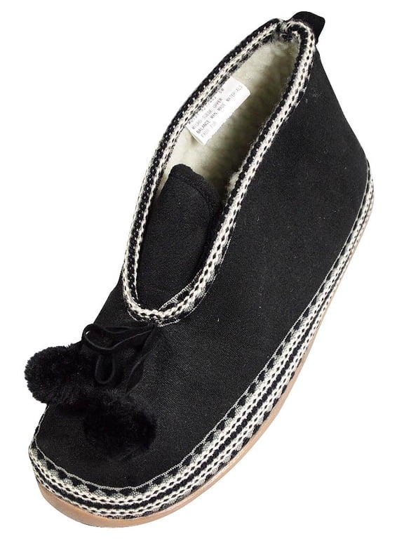 Womens House Shoes Adult Female Loafers Booties Slippers Black 7