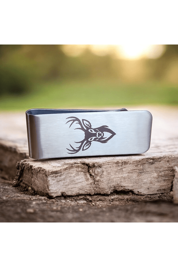 Deer Stainless Steel Money Clip American Hunter Wallet by Mdream
