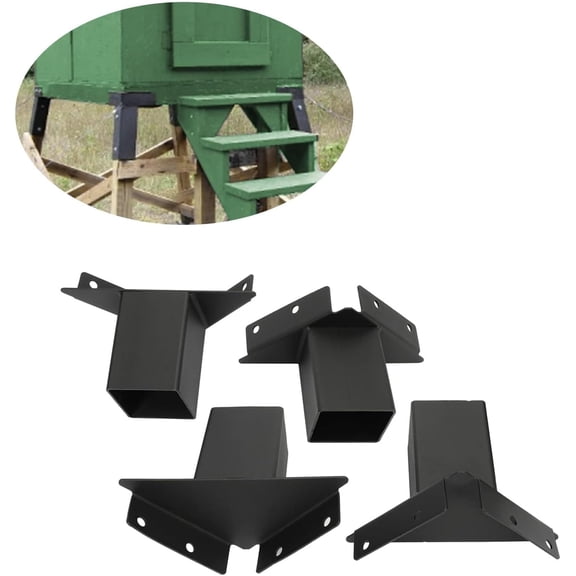 Deer Stand Brackets 4x4 Deer Blind Brackets, 4Pcs Compound Angle Platform Bracket for Deer Hunting, Shooting Shack, Observation Decks, Tree Houses, Swing Sets, Outdoor Platforms