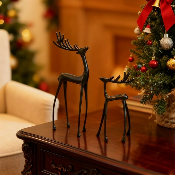 Deer Statue under $5! Xqxayjr European Style Deer Statue, Imitation Metal Stag Sculpture for Entryway Decor, Antique Finish Garden Ornament for Outdoor and Indoor, Home Decoration Animal Figure