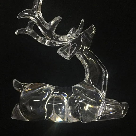 Deer Statue Decor Acrylic Modern Reindeer Sculpture for Christmas Desk Party Style B