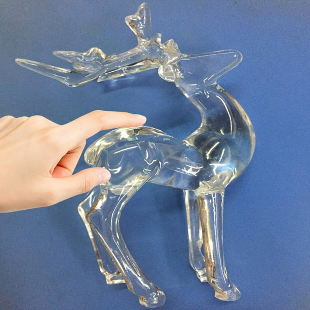 Deer Statue Decor Desk Decoration Ornament Acrylic Accessories Clear
