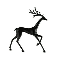 Deer Statue European Style Metal Look Decor Outdoor Indoor Decoration Entryway Garden Decor Antique Finish Weather Resistant Sculpture Home Decor Piece