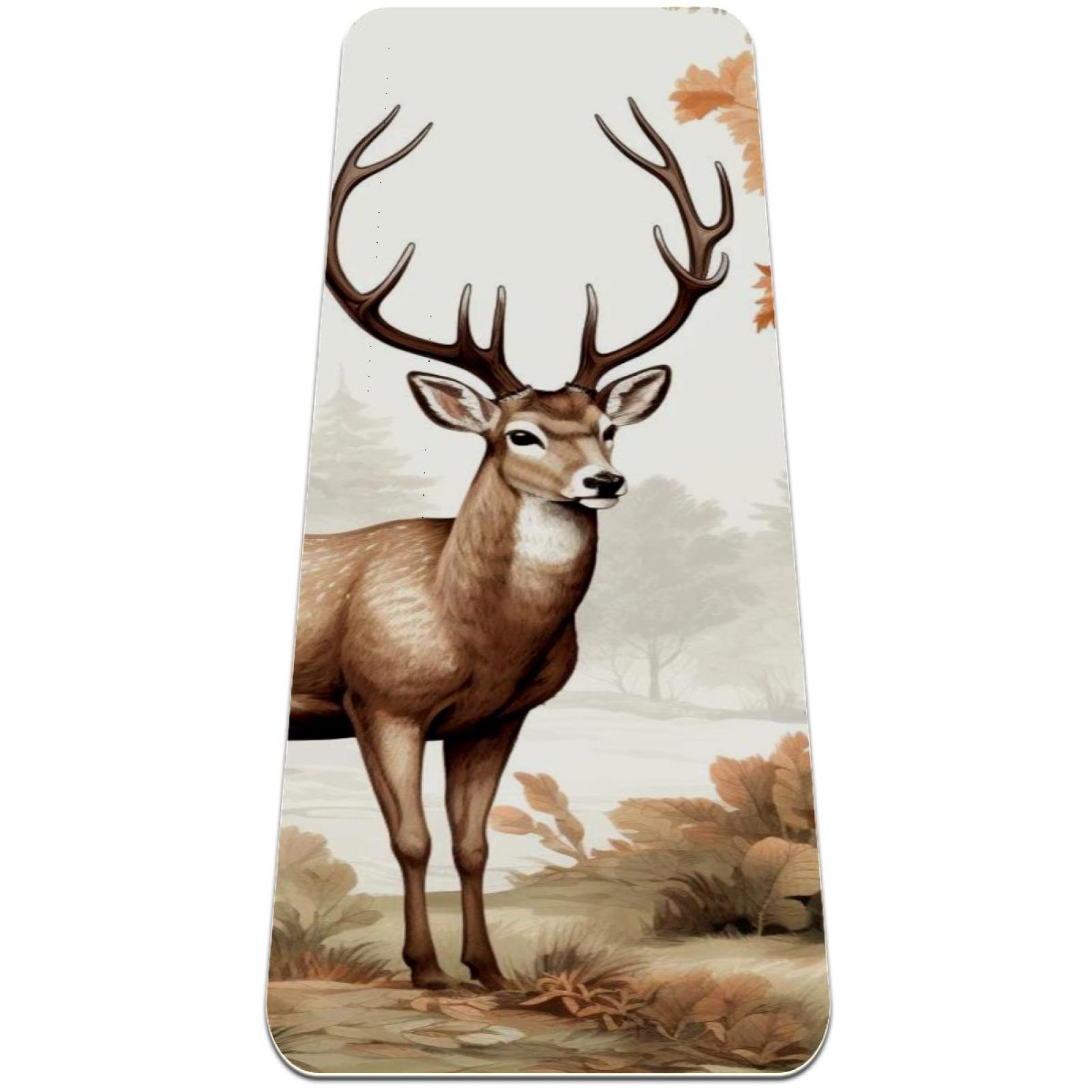 Deer TPE Workout Mat for Yoga & Exercise OdorFree Extra Large
