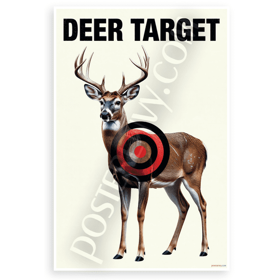 Deer Target Shooting Practice Sign 12"x18" US Made Poster