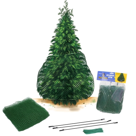 Deer Terrent Plant Protection Netting, Arborvitae Deer Netting, Green Garden Netting, Bird Netting, Tree Wrap Netting, Deer Repellent, 5.5' Height, 18' Length
