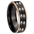 thumbnail image 1 of Deer Tracks 8MM Step Edge Black And Rose Gold Tungsten Men Ring, 1 of 2