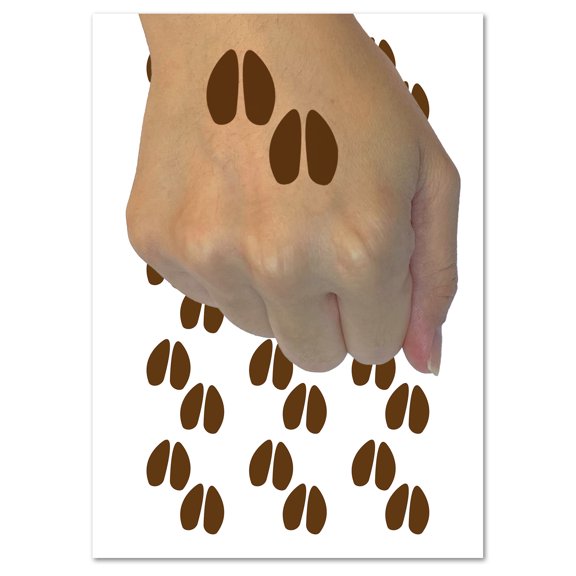 Deer Tracks Footprints Water Resistant Temporary Tattoo Set Fake Body Art Collection - 54 1" Tattoos (1 Sheet)