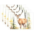 thumbnail image 1 of Deer Trees Leaves 12×18 inch Placemats Heat Resistant Washable Foldable Rectangular Placemats Set Decoration Indoor Outdoor for Kitchen Dining Table 6PCs, 1 of 8