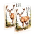 thumbnail image 1 of Deer Trees Leaves Ring Binder Notebook Journey Note Diary College Ruled Spiral Notebook Study Loose Leaf Paper A5 60 Pages, 1 of 8