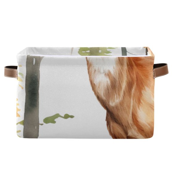 Deer Trees Leaves Storage Bins Baskets With Handles Storage Box Clothes Organizer Organization Toys