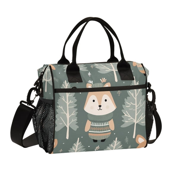 Deer Trees Pines Cooler Bag Lunch Bag Soft Cooler Cooling Tote Insulated Lunch Box for Adult Men Women