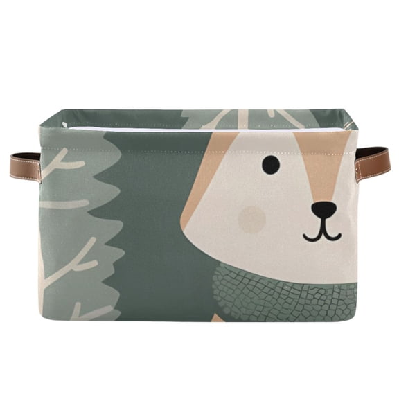 Deer Trees Pines Storage Bins Baskets With Handles Storage Box Clothes Organizer Organization Toys