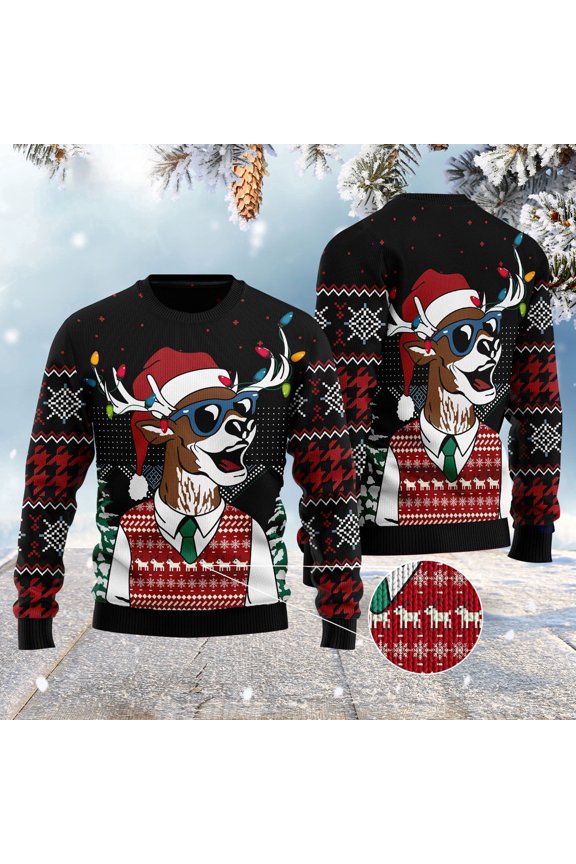 Deer Ugly Christmas Sweater, Christmas Sweater, Ugly Sweater, Funny Xmas Sweaters