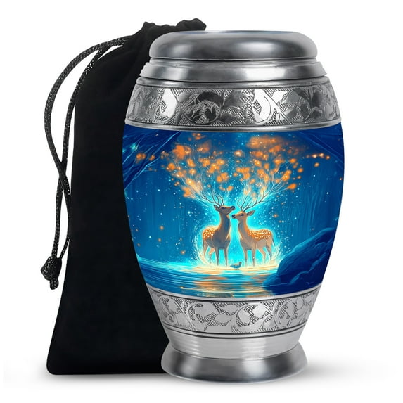 Deer Urn, Large Urns for Human Ashes Adult Female, Urn for Ashes Adult Male, Urns for Human Ashes Adult Male, Small Keepsake Urns, Keepsake Urns for Human Ashes(Size - 10inch)