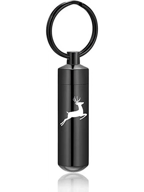Deer Urn Necklaces Keychain for Ashes Cylinder Cremation Jewelry for Ashes Keychain for Women Men Urn Pendant Keepsake Memorial Holder Keychain for Human Pet