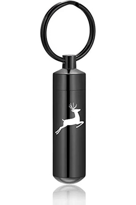 Deer Urn Necklaces Keychain for Ashes Cylinder Cremation Jewelry for Ashes Keychain for Women Men Urn Pendant Keepsake Memorial Holder Keychain for Human Pet