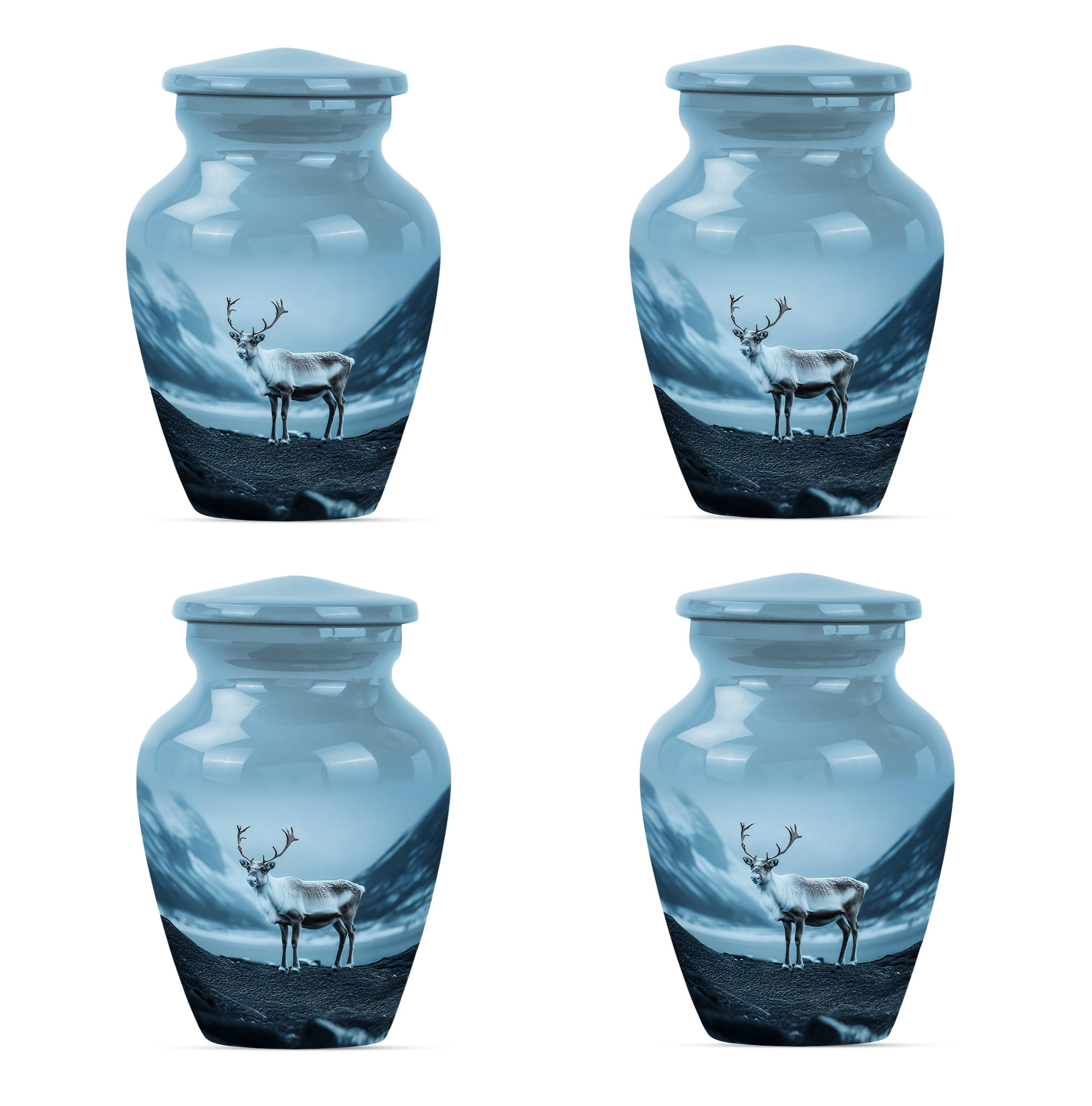 Deer Urns for Human Ashes Adult, Urn for Ashes Adult Male, Urn for Ashes for Women, Keepsake Urns for Human Ashes (Size - 3inch, 4 Pcs)