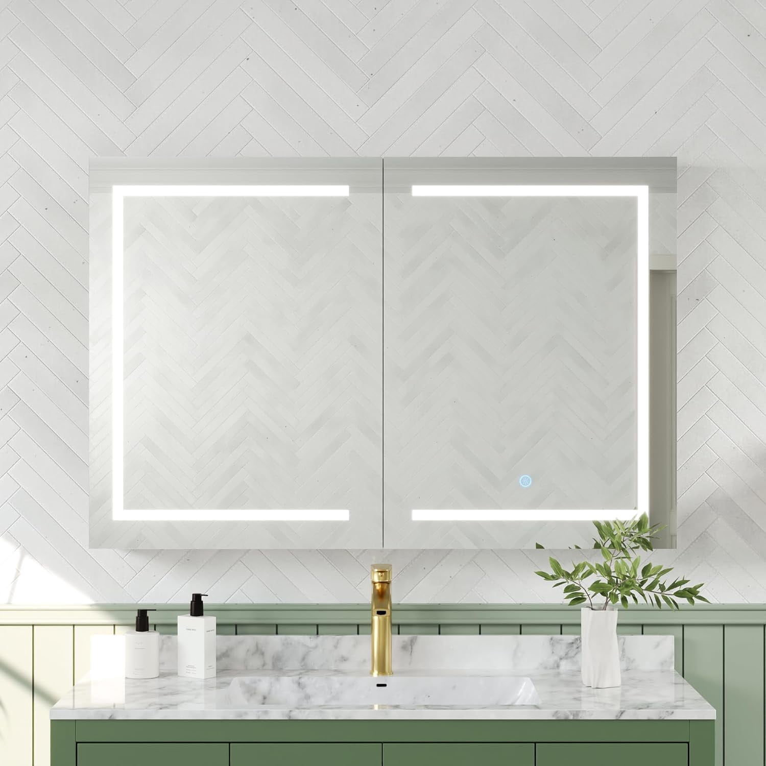 Deer Valley Lighted Medicine Cabinet with Mirror, 24" W x 36" H Led ...