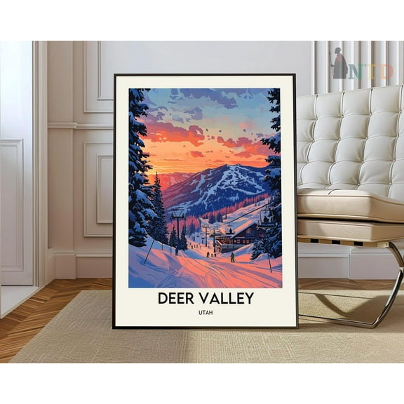 Deer Valley Poster, Deer Valleydeer Valley Print, Deer Valley Photo, Deer Valley Poster Print, Deer Valley Travel Poster Wall Art, Modern Wall Decor, 8x12 UNFRAMED