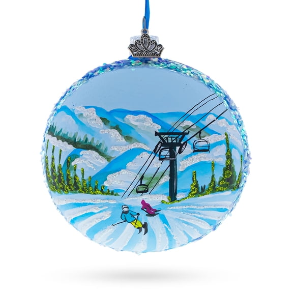 Deer Valley Ski Resort, Park City, Utah, USA Glass Ball Christmas Ornament