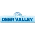 thumbnail image 1 of Deer Valley Street Sign | Indoor/Outdoor | Skiing Skier Snowboarder Décor for Ski Lodge Cabin Mountian House | SignMission personalized gift, 1 of 5