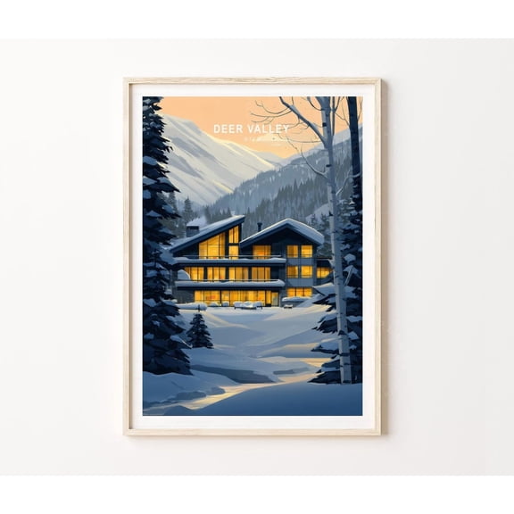 Deer Valley Utah Winter Ski Resort Wall Art Home Decor