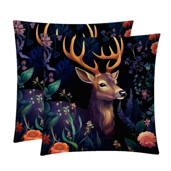 Deer Velvet Throw Pillow Inserts with Unique Patterns - Set of 2 - 16x16, 18x18, 20x20 inches for Throw Pillow Covers - Various Occasions