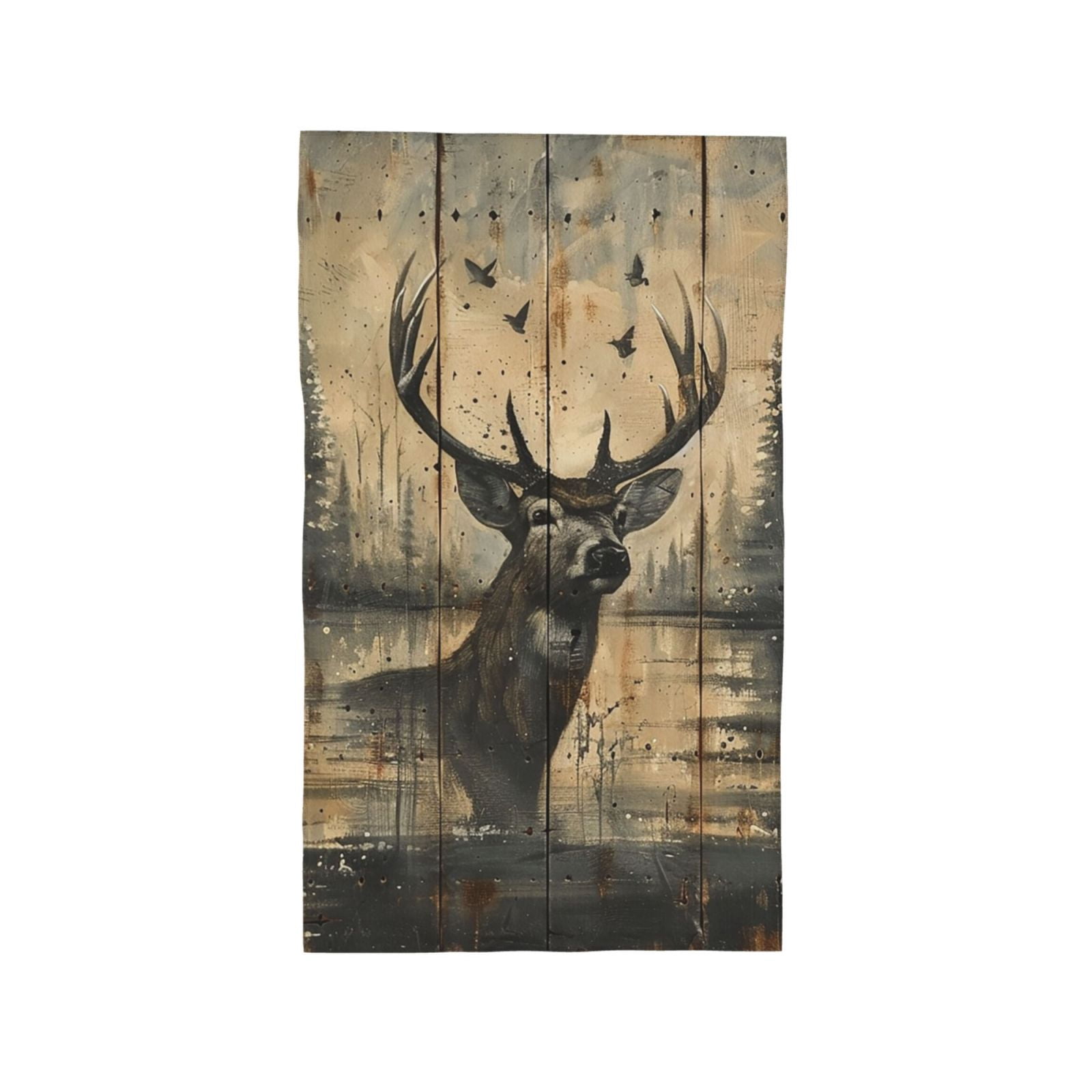Deer Vintage Camo Art Black 27.5" x 16" Ultra Soft Hand Towel, Face Wash Cloth for Bathroom, Gym, Travel, Pool