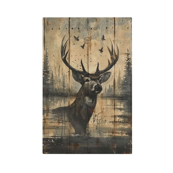 Deer Vintage Camo Art Black Light Switch Cover Decorator No Device Blank Wall Plate 1-Gang Receptacle Outlet Decor