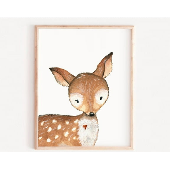 Deer Wall Art, Nursery Baby Gift Diy, Nursery Gallery Wall, Baby Room Decor, Baby Girl Woodland Theme, Deer Wall Art, Modern Wall Decor, 8x12 UNFRAMED