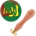 thumbnail image 1 of Deer Wax Seal Stamp Elk Vintage Sealing Wax Stamps Forest 25mm Removable Brass Stamp Head with Wooden Handle for Halloween Wedding Invitations Christmas Xmas Thanksgiving Party Gift Wrap, 1 of 9