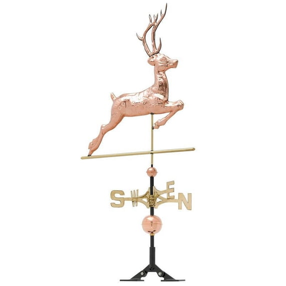 Copper Deer Weathervane - Polished