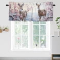 thumbnail image 1 of Deer Window Curtain Valances Cherry blossoms Winter Forest Snowy Tree Wild Animals Rod Pocket Window Valance for Living Room Bathroom Bedroom Kitchen 54 by 18 in, 1 Panel, 1 of 6