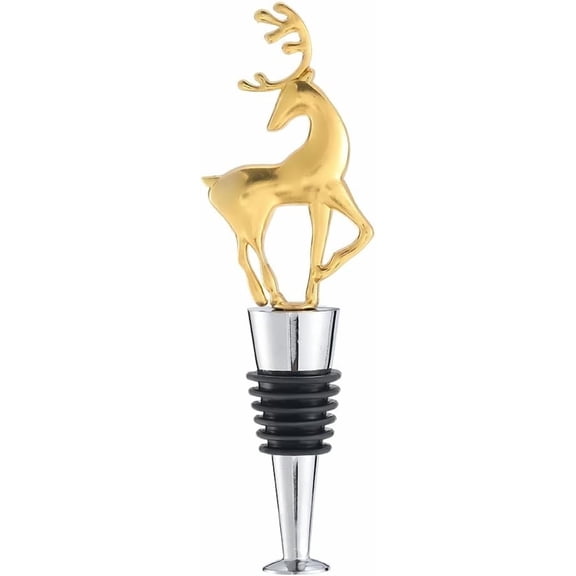 Deer Wine Stopper Gold Metal Champagne Winebottle Pump Bottle Decorative Toppers Silicone Reusable Wine Corks